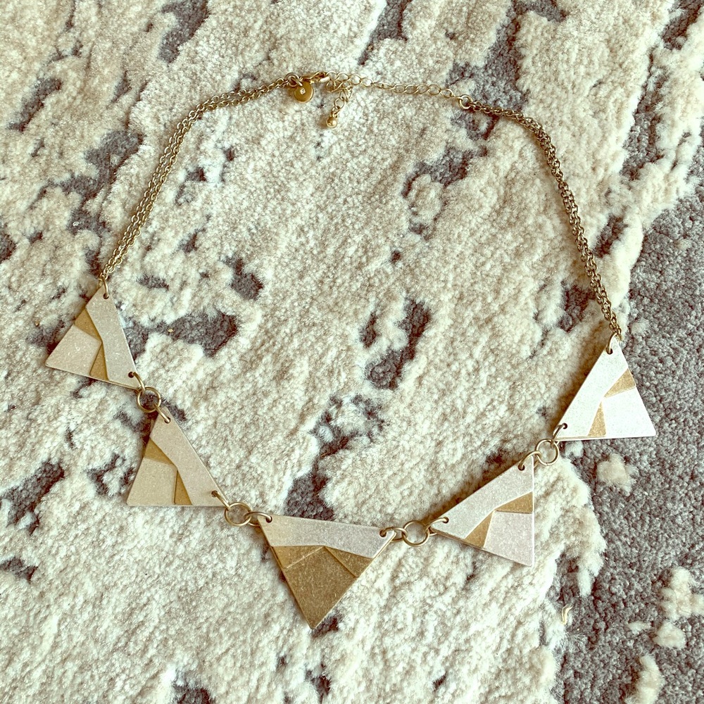Geometric Gold and Silver Necklace